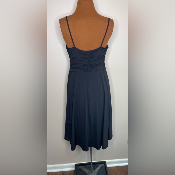 Donna Morgan Formal Black Sequin Dress Midi Length Size 10 - Picture 3 of 8